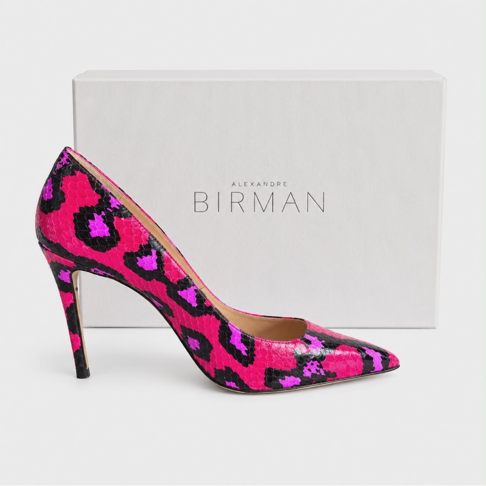 NIB. Size 38/US 8. Alexandre Birman hot pink, purple  "Piano" stiletto pumps - Picture 9 of 15